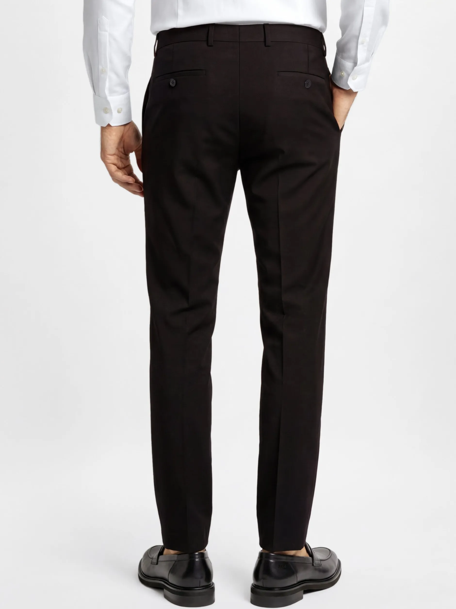 Finshley & Harding London Herren Baukasten-Hose Slim Fit - Hoxdon in schwarz