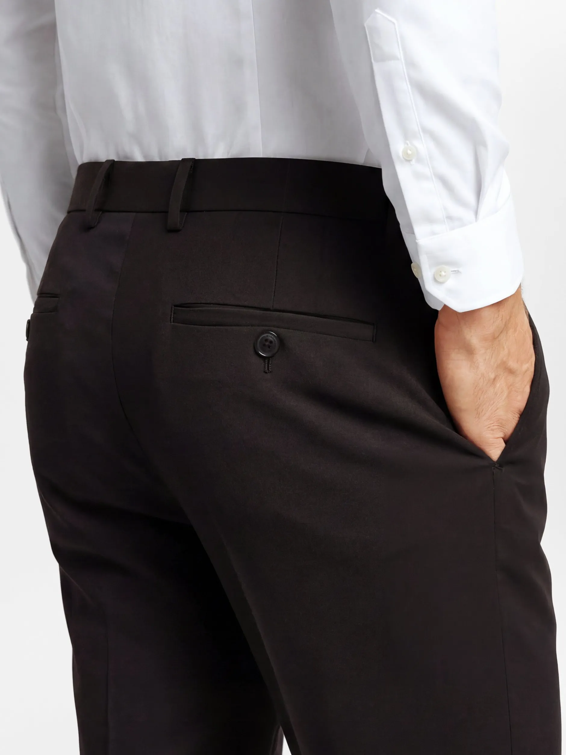 Finshley & Harding London Herren Baukasten-Hose Slim Fit - Hoxdon in schwarz