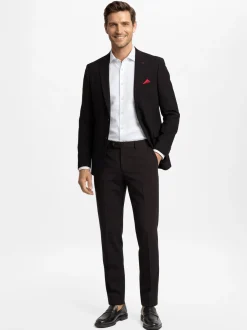 Finshley & Harding London Herren Baukasten-Hose Slim Fit - Hoxdon in schwarz