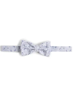 Finshley & Harding London Herren Fliege und Einstecktuch aus Seide in hellblau silber