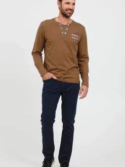 FQ1924 Herren Henleyshirt - FQRolf in braun