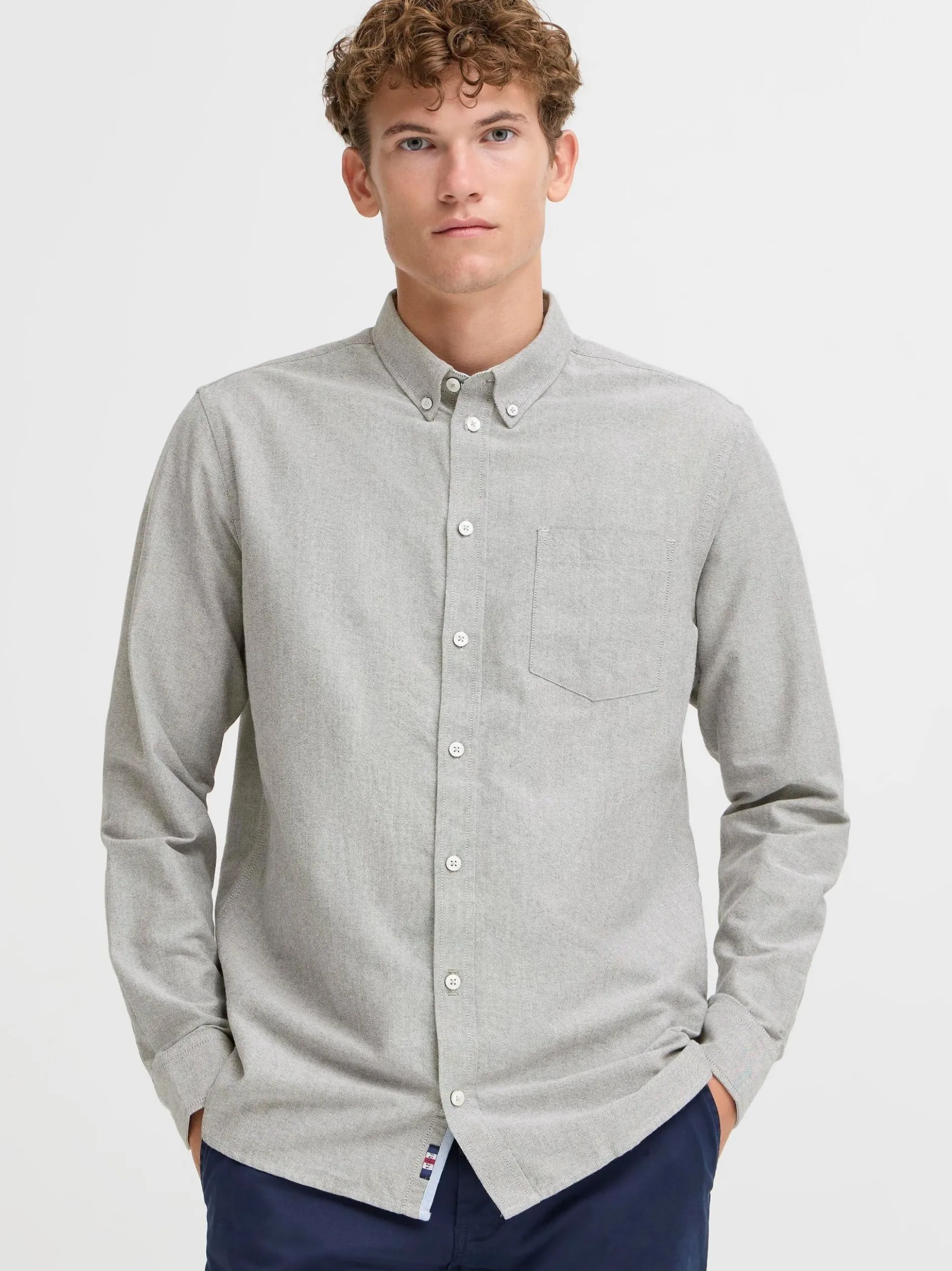 FQ1924 Herren Langarmhemd - FQGrand in grau