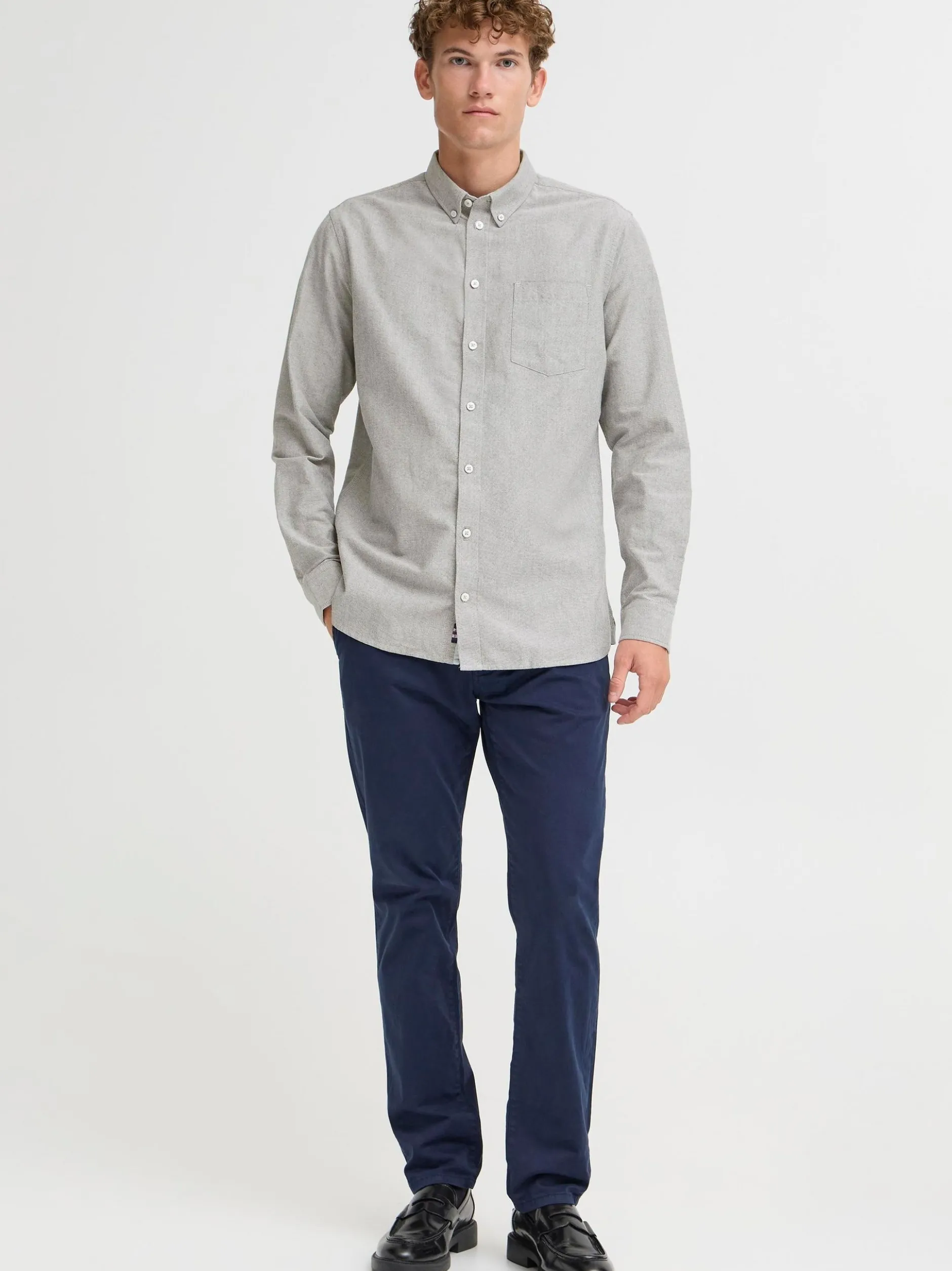 FQ1924 Herren Langarmhemd - FQGrand in grau