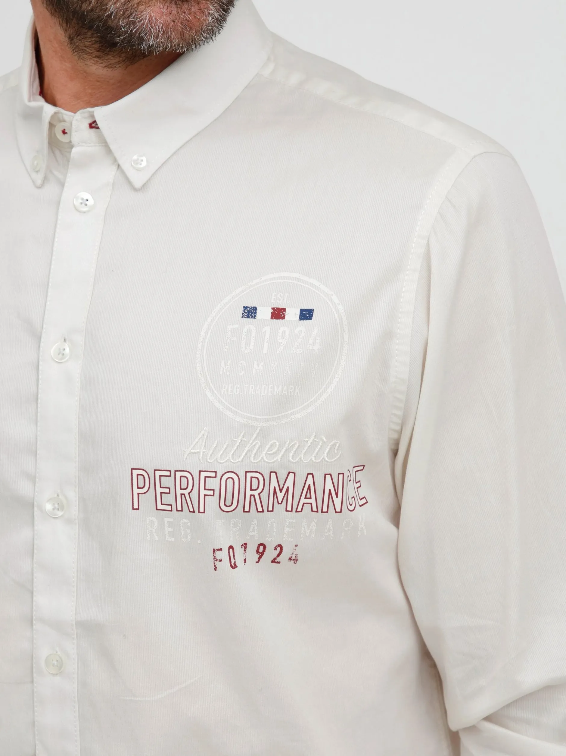 FQ1924 Herren Langarmhemd - FQHallvard in weiß