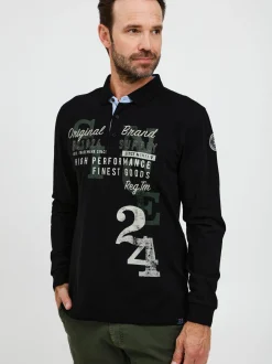 FQ1924 Herren Langarm-Poloshirt - FQRagnvald in schwarz