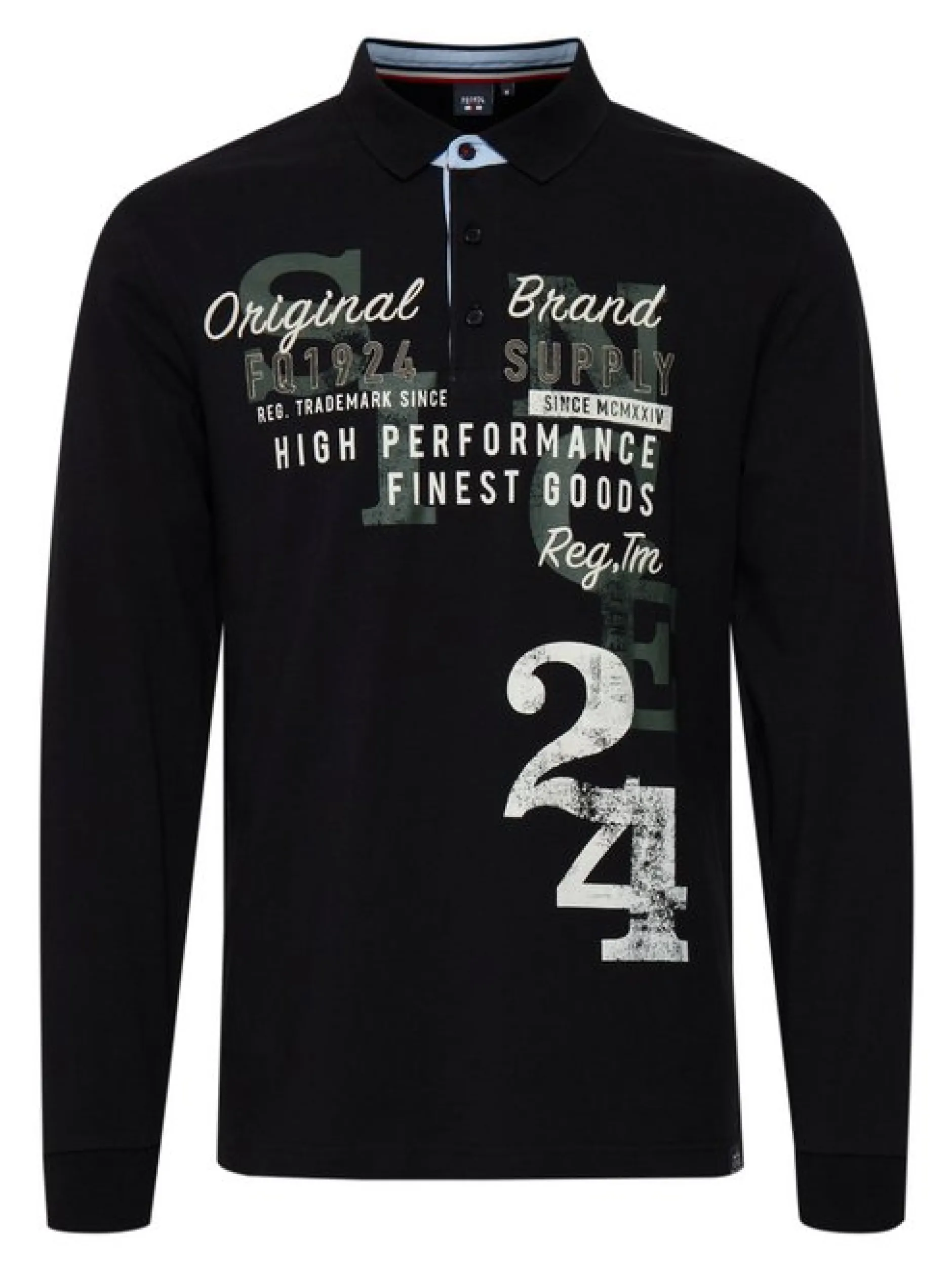 FQ1924 Herren Langarm-Poloshirt - FQRagnvald in schwarz