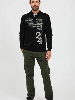 FQ1924 Herren Langarm-Poloshirt - FQRagnvald in schwarz