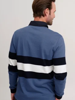 FQ1924 Herren Langarm-Poloshirt - FQMikkael in blau
