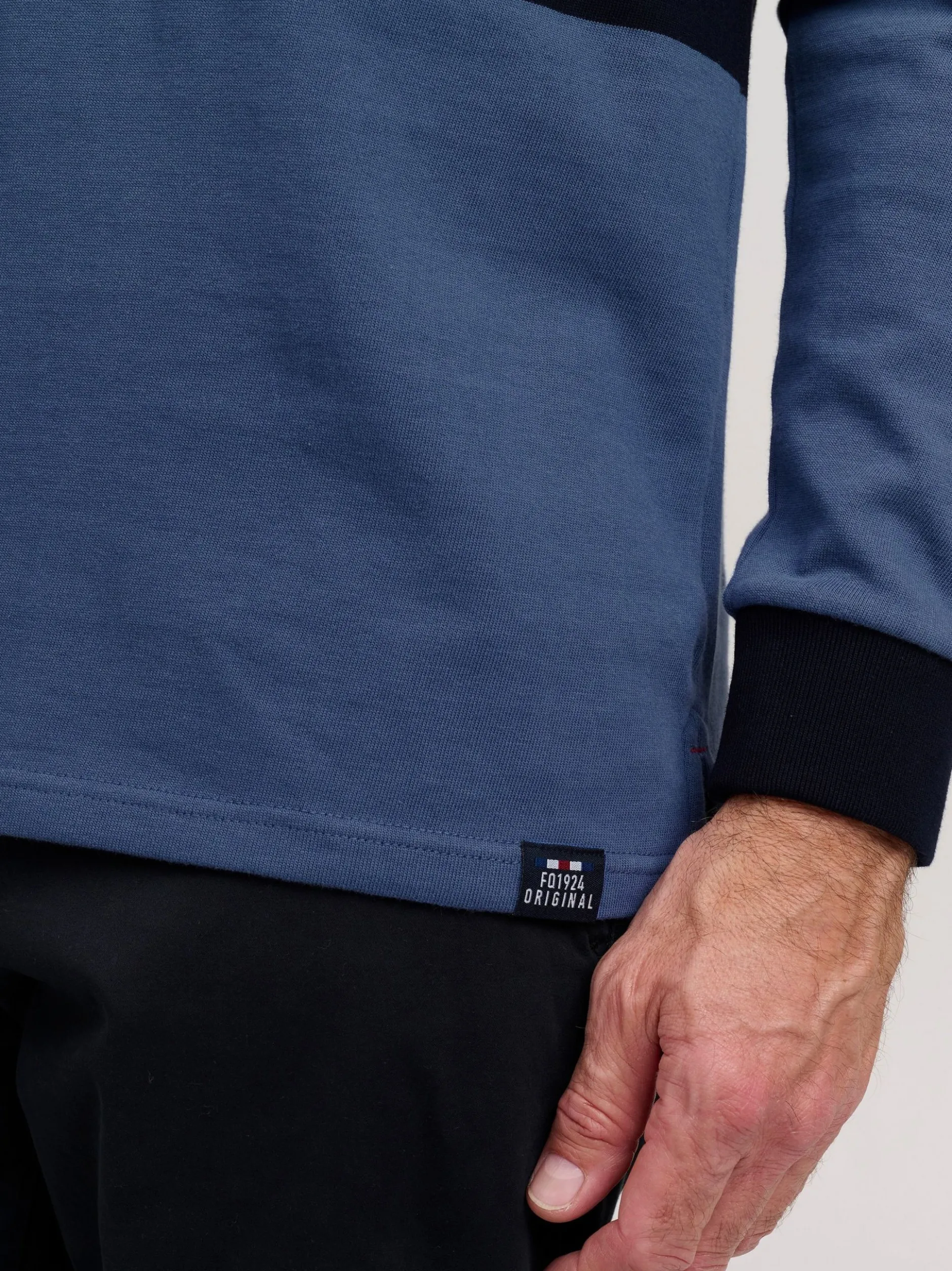 FQ1924 Herren Langarm-Poloshirt - FQMikkael in blau