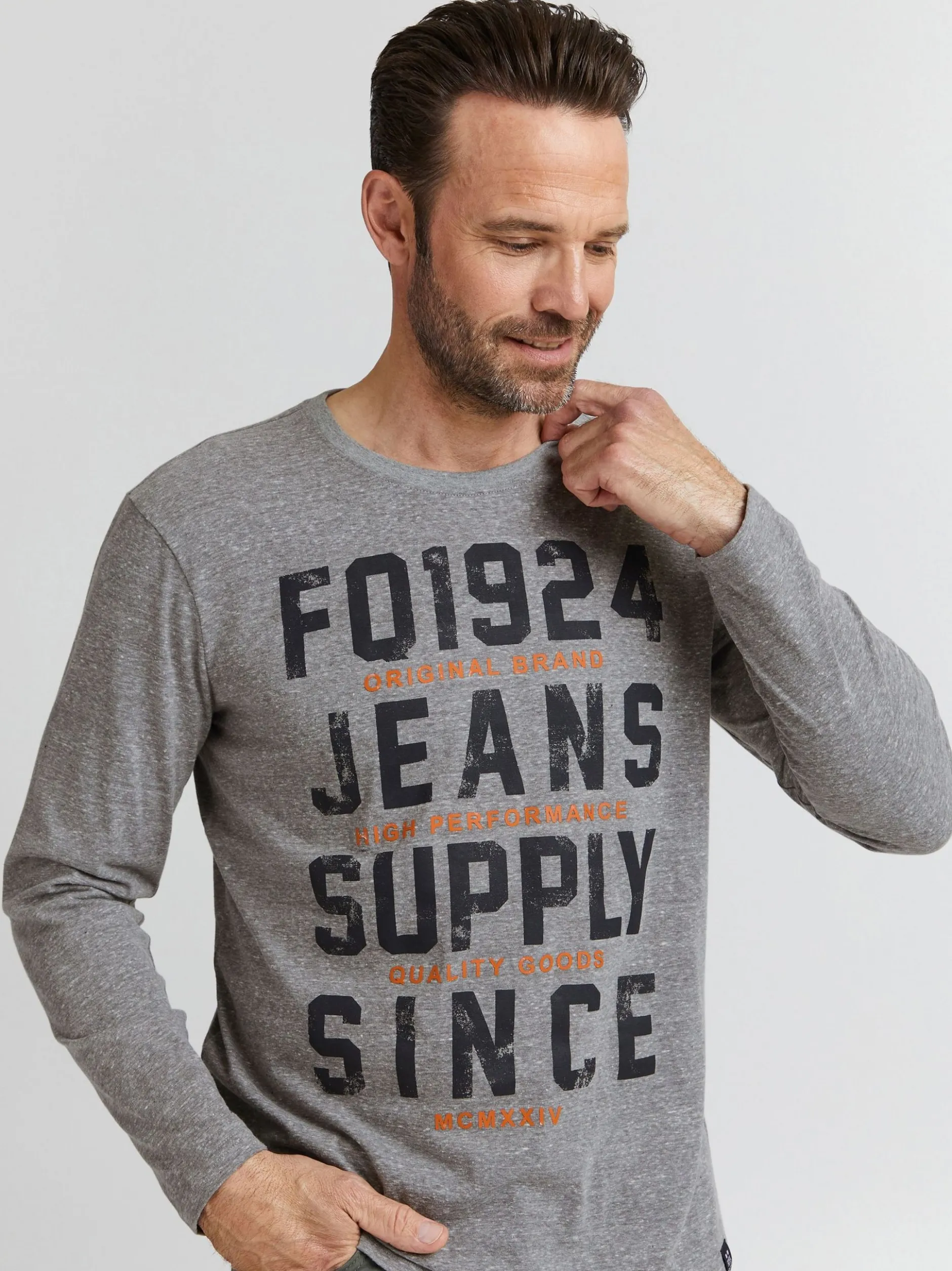 FQ1924 Herren Langarmshirt - FQNoxan in grau