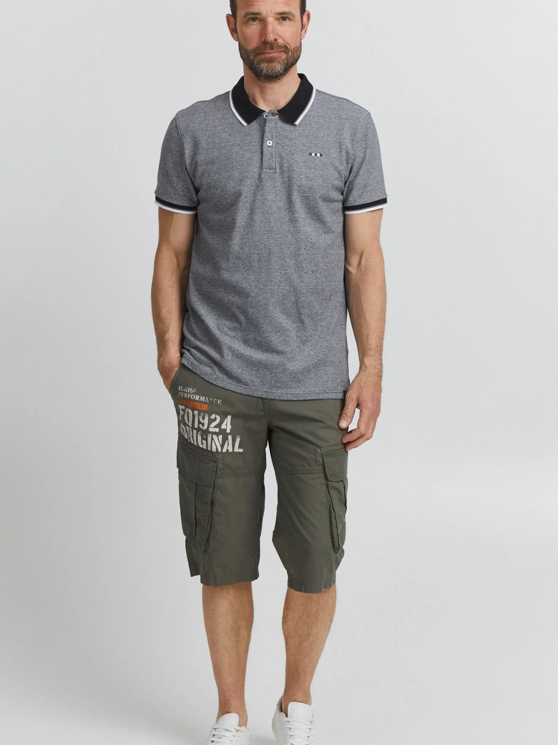 FQ1924 Herren Poloshirt - FQEvander in schwarz