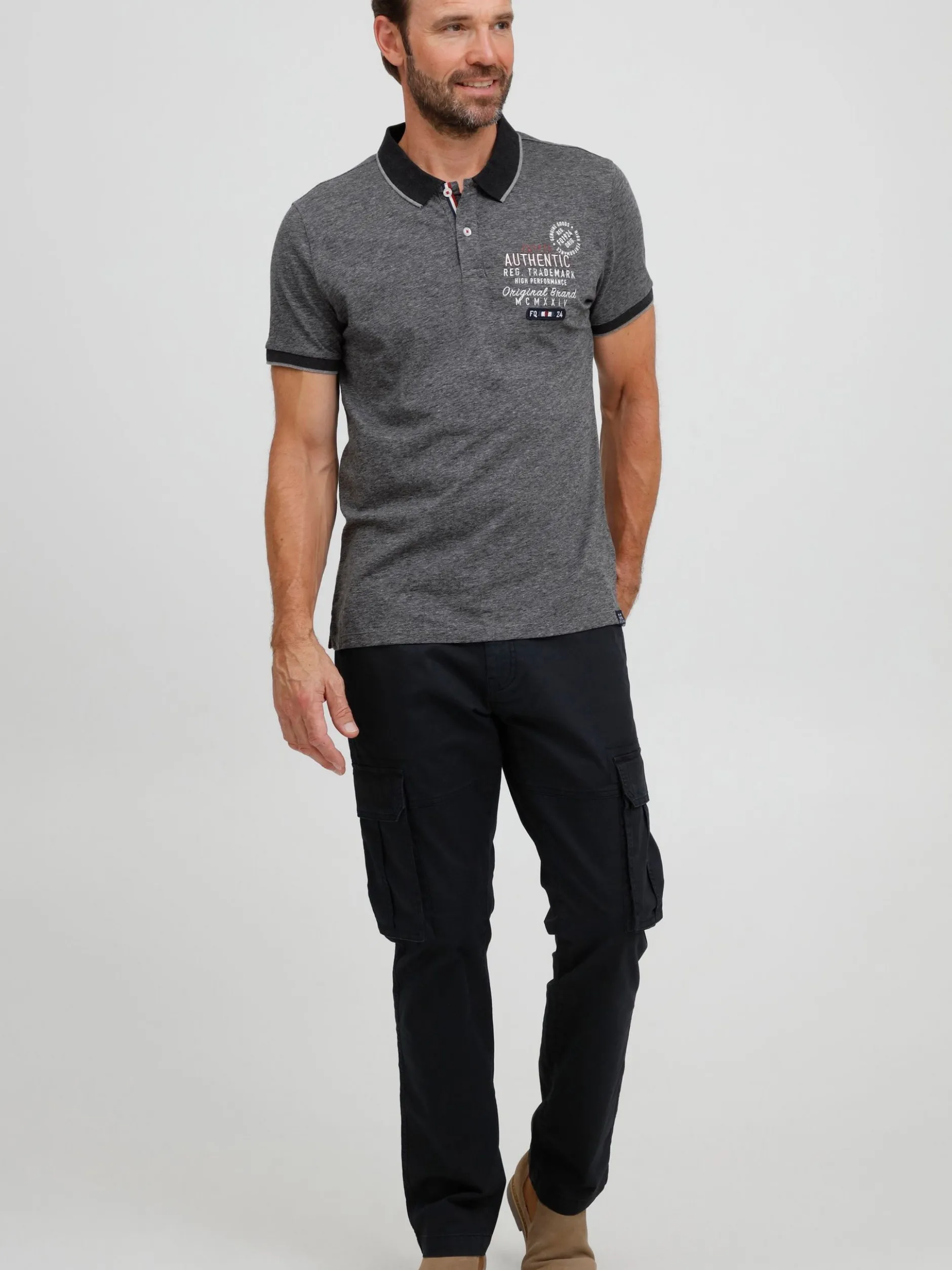 FQ1924 Herren Poloshirt - FQPetri in anthrazit