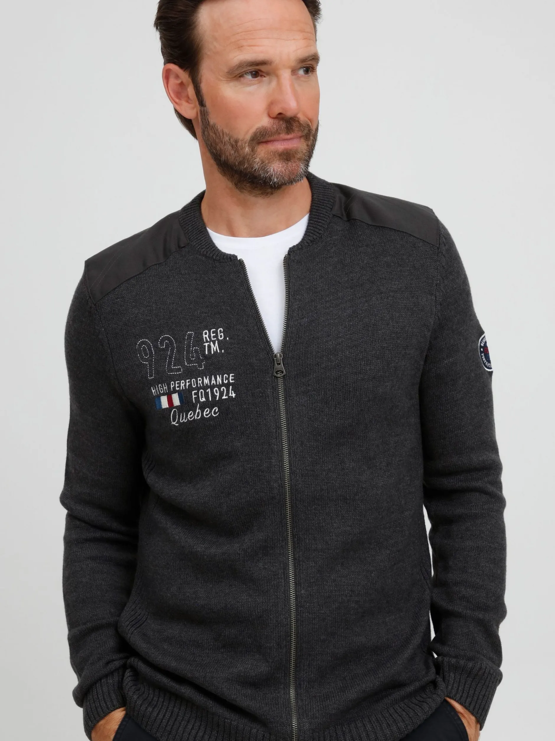 FQ1924 Herren Strickjacke - FQErland in anthrazit