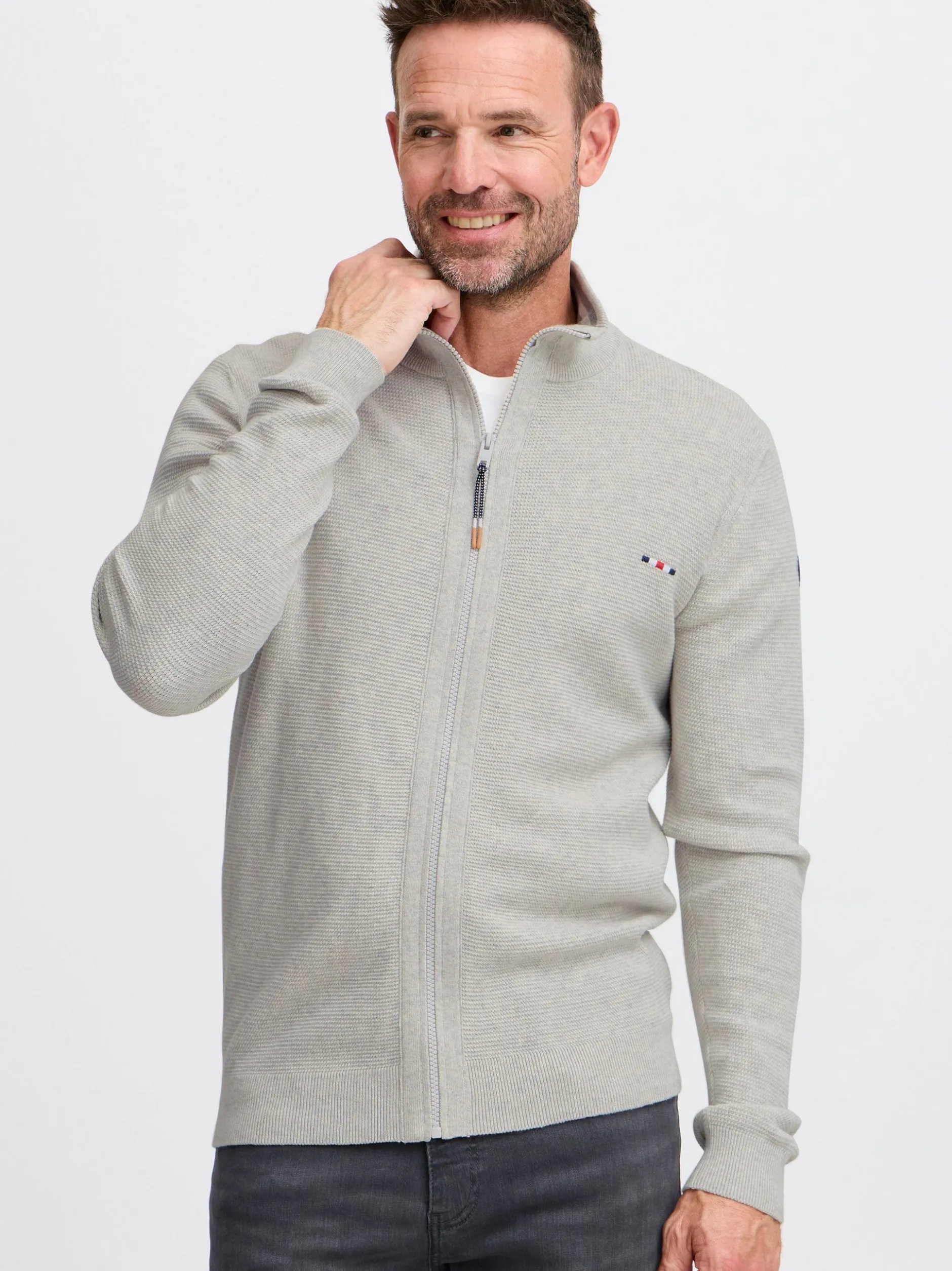 FQ1924 Herren Strickjacke - FQKyle in grau
