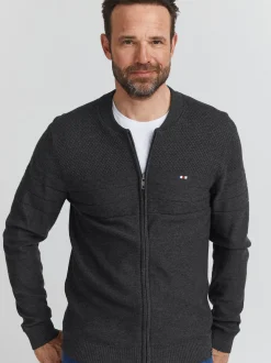 FQ1924 Herren Strickjacke - FQSabato in anthrazit