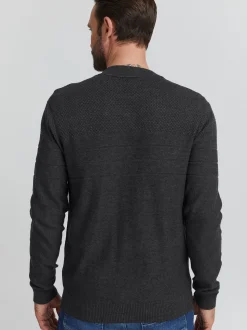 FQ1924 Herren Strickjacke - FQSabato in anthrazit