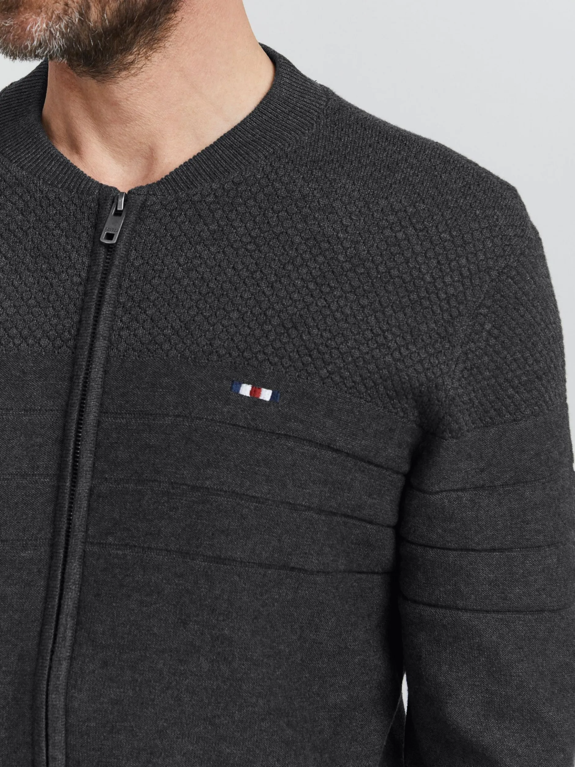 FQ1924 Herren Strickjacke - FQSabato in anthrazit