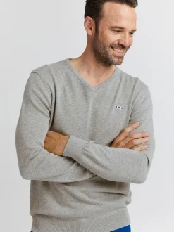 FQ1924 Herren Strickpullover - FQFynjard in grau