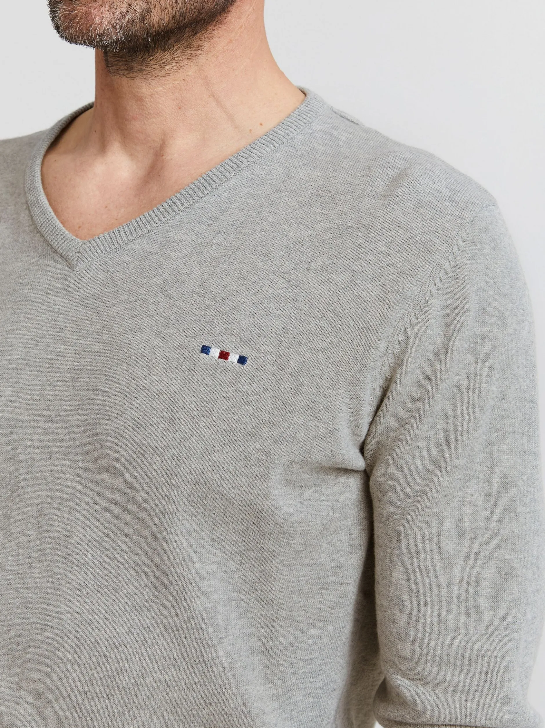 FQ1924 Herren Strickpullover - FQFynjard in grau