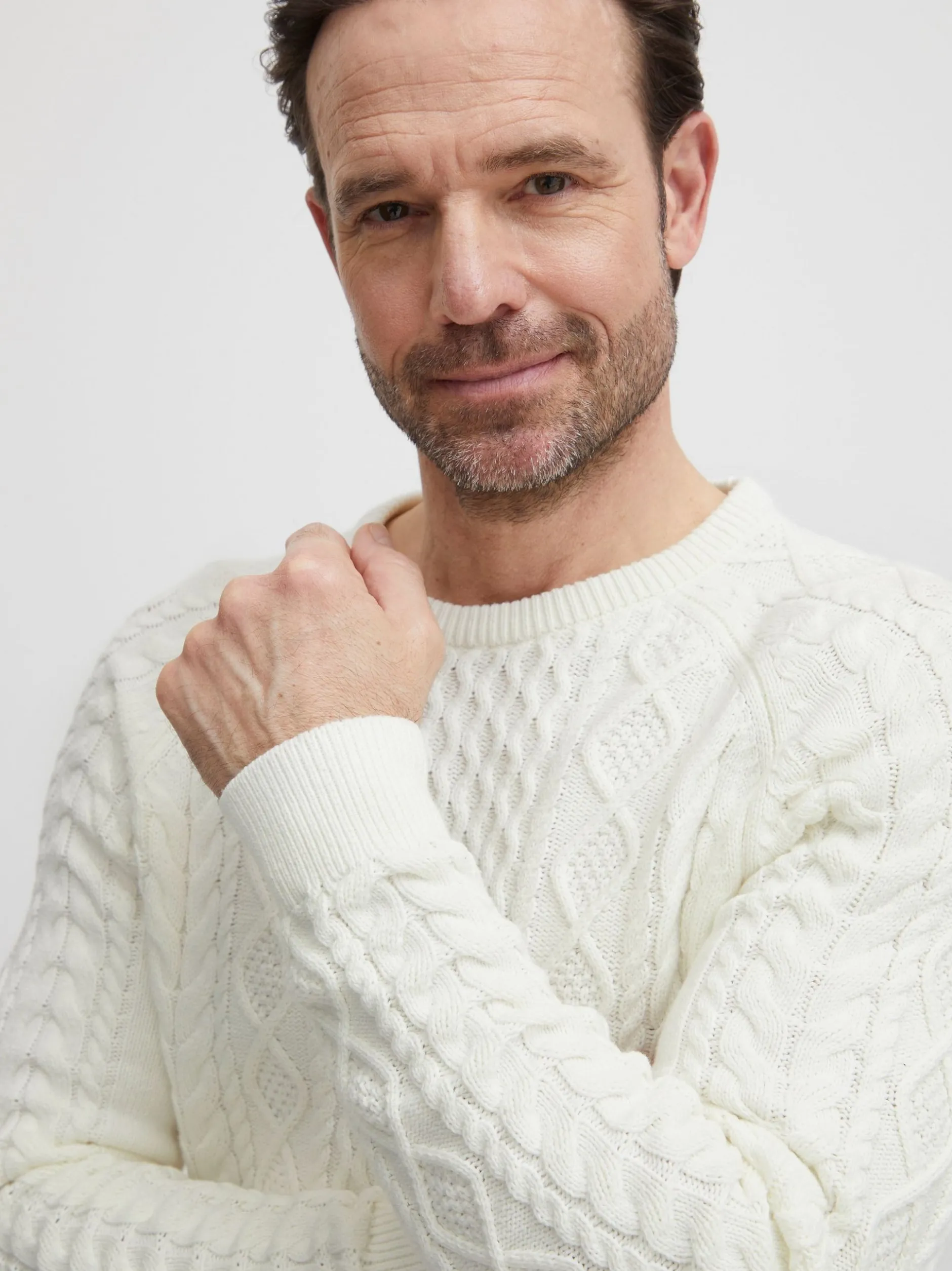 FQ1924 Herren Strickpullover - FQKyle in weiß