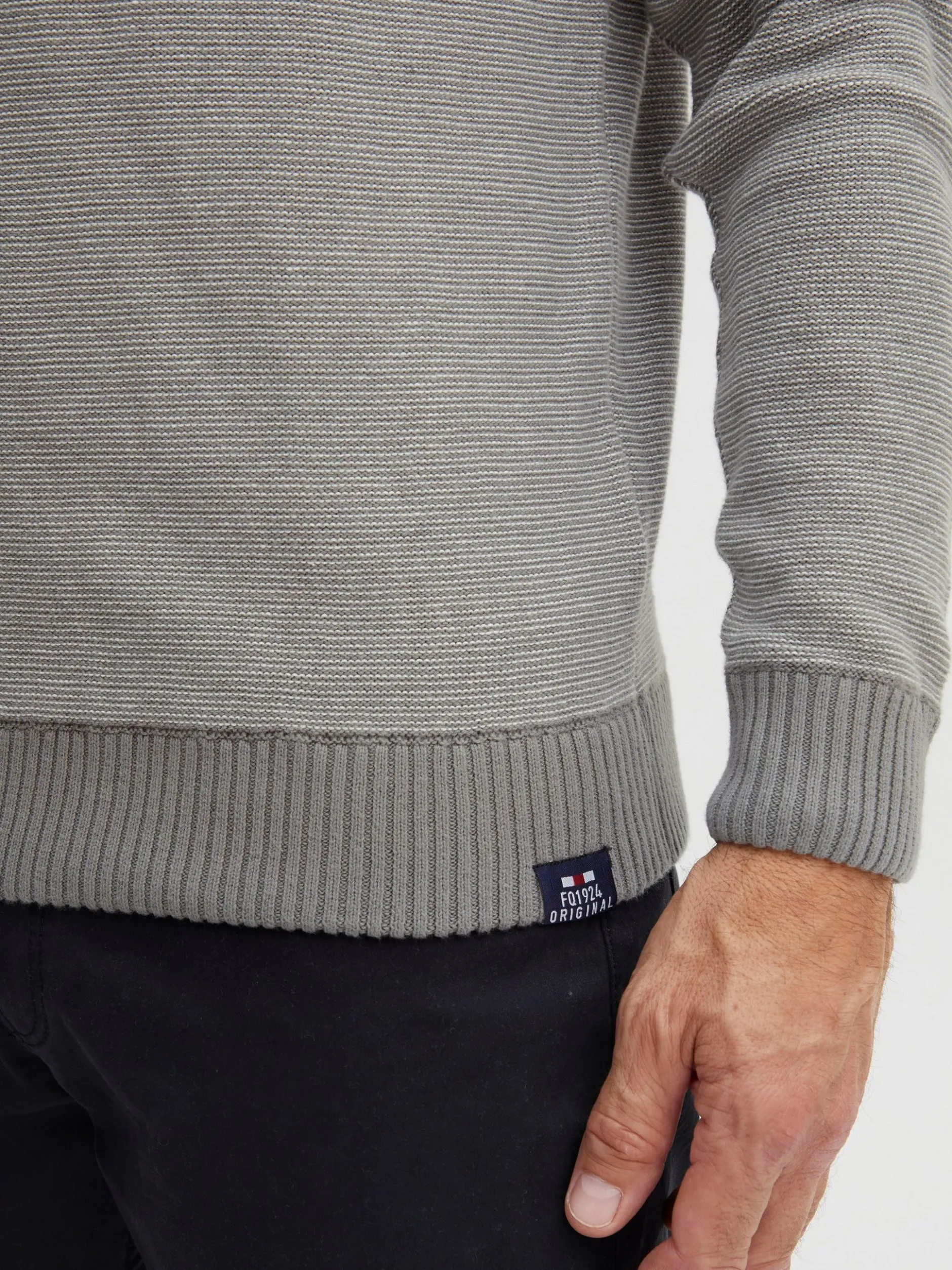 FQ1924 Herren Strickpullover - FQLeon in grau