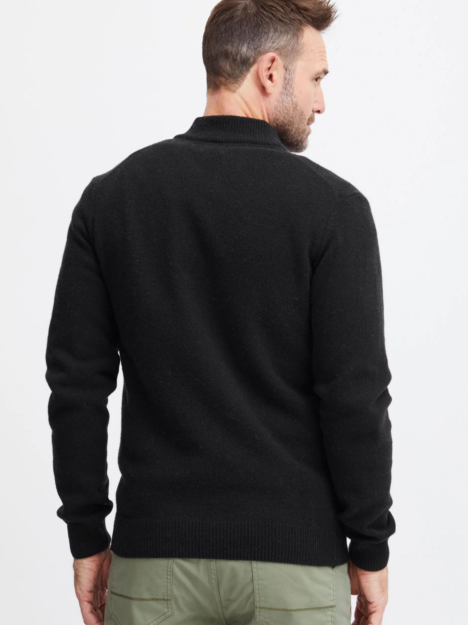 FQ1924 Herren Wollpullover - FQKyle in schwarz