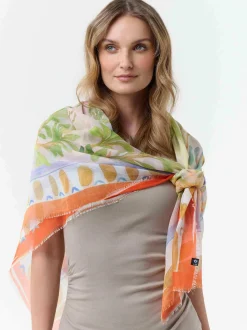 Fraas Damen Tuch in orange mehrfarbig
