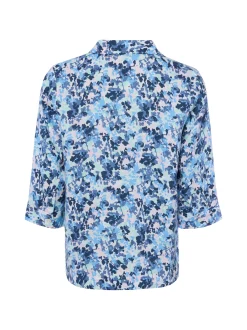 Franco Callegari Damen Bluse in blau rosa