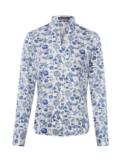 Franco Callegari Damen Bluse in weiß indigo