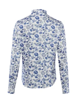 Franco Callegari Damen Bluse in weiß indigo