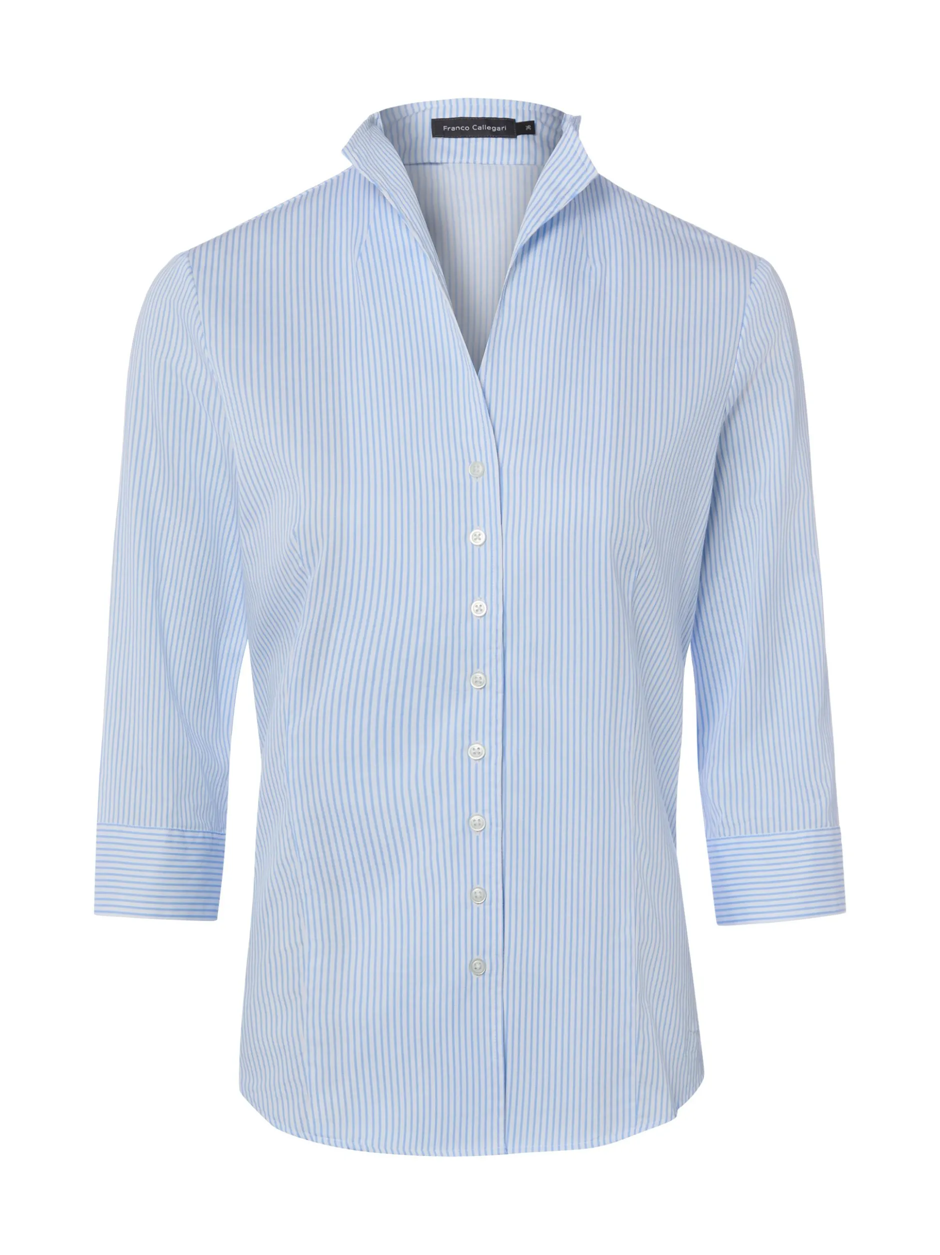 Franco Callegari Damen Bluse in hellblau weiß