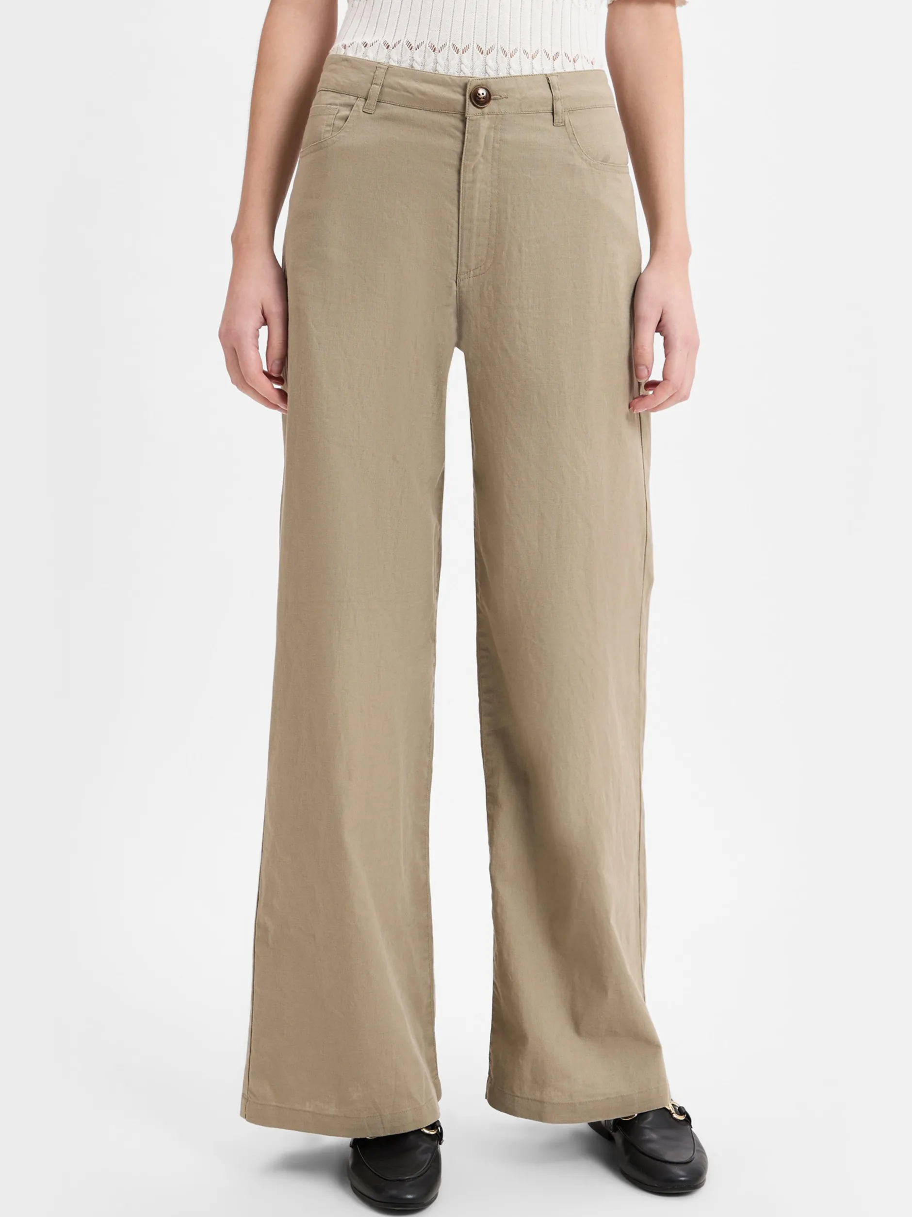 Franco Callegari Damen Hose in taupe - Länge: lang