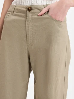 Franco Callegari Damen Hose in taupe - Länge: lang