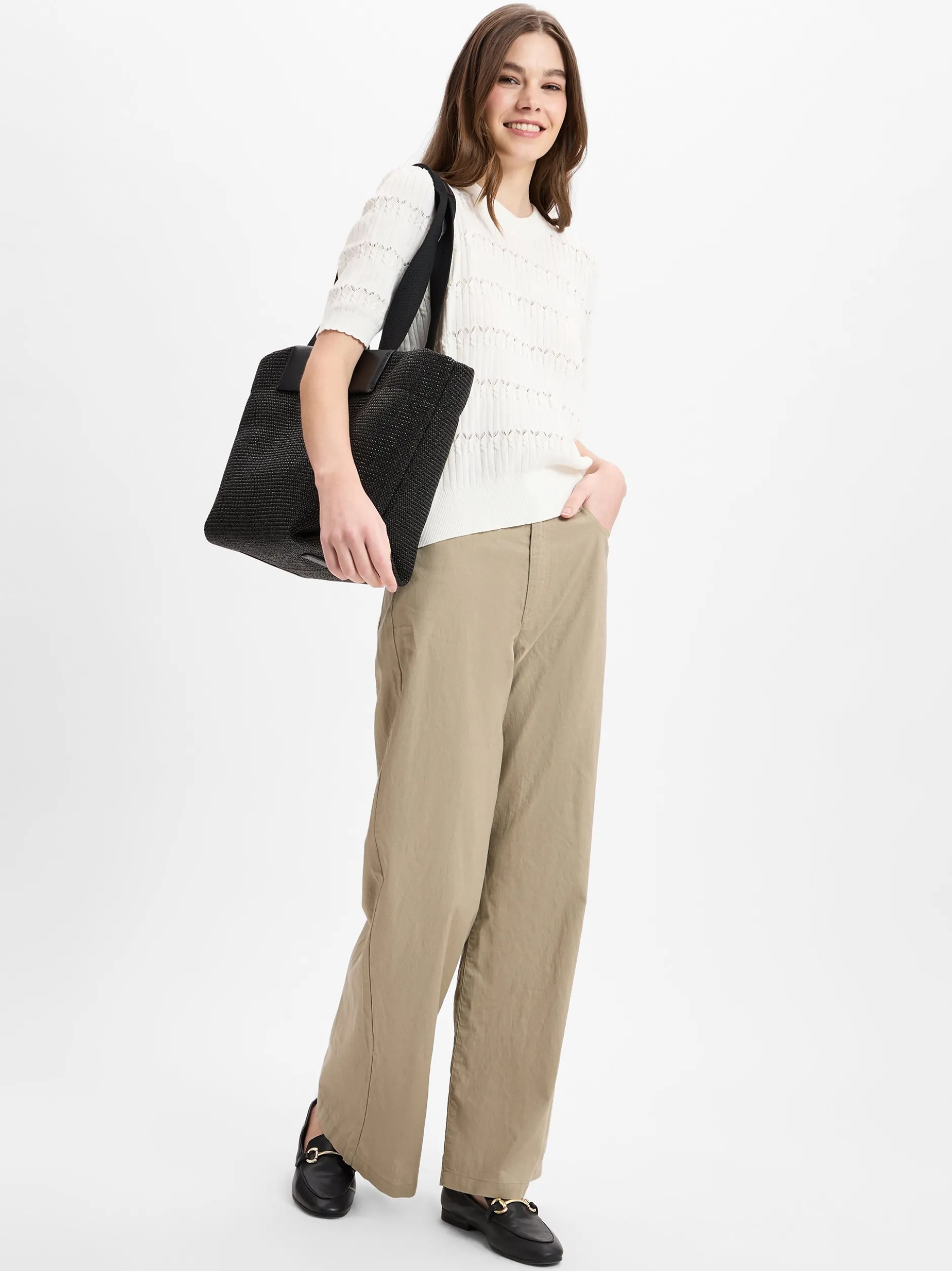 Franco Callegari Damen Hose in taupe - Länge: lang