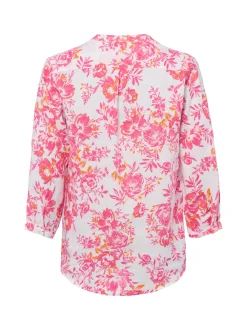 Franco Callegari Damen Leinenbluse in weiß pink