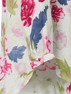 Franco Callegari Damen Leinenbluse in mehrfarbig pink