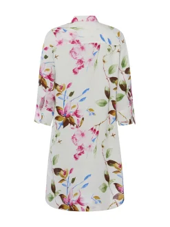 Franco Callegari Damen Leinenkleid in weiß pink