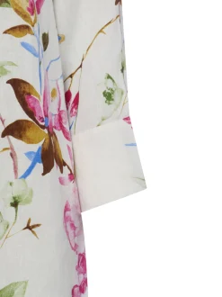Franco Callegari Damen Leinenkleid in weiß pink