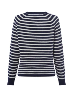 Franco Callegari Damen Pure Cashmere Pullover in marine ecru