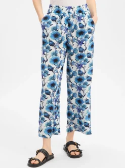 Franco Callegari Damen Schlupfhose in ecru blau