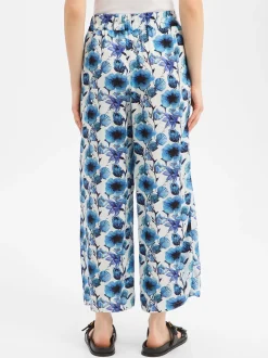 Franco Callegari Damen Schlupfhose in ecru blau
