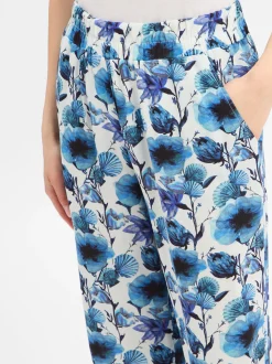 Franco Callegari Damen Schlupfhose in ecru blau