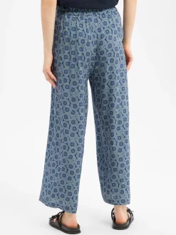 Franco Callegari Damen Schlupfhose in blau ecru