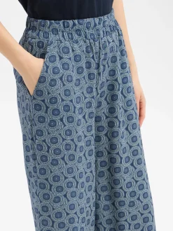 Franco Callegari Damen Schlupfhose in blau ecru