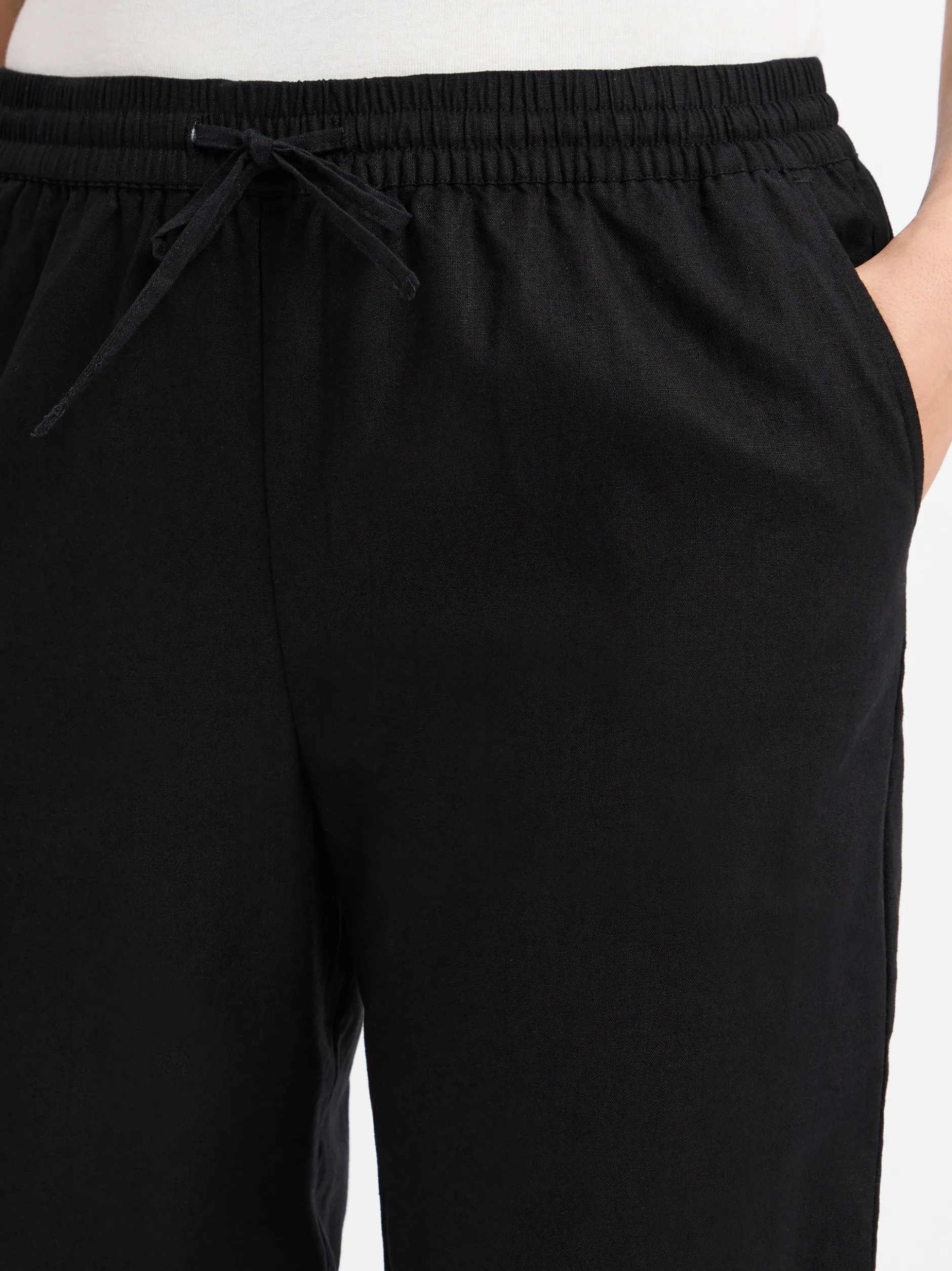 Franco Callegari Damen Stoffhose mit Leinenanteil in schwarz