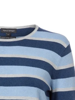 Franco Callegari Damen Strickpullover mit Cashmere-Anteil in hellblau indigo