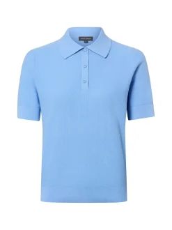 Franco Callegari Damen Strick-Poloshirt in hellblau