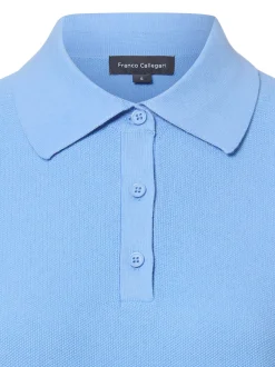 Franco Callegari Damen Strick-Poloshirt in hellblau