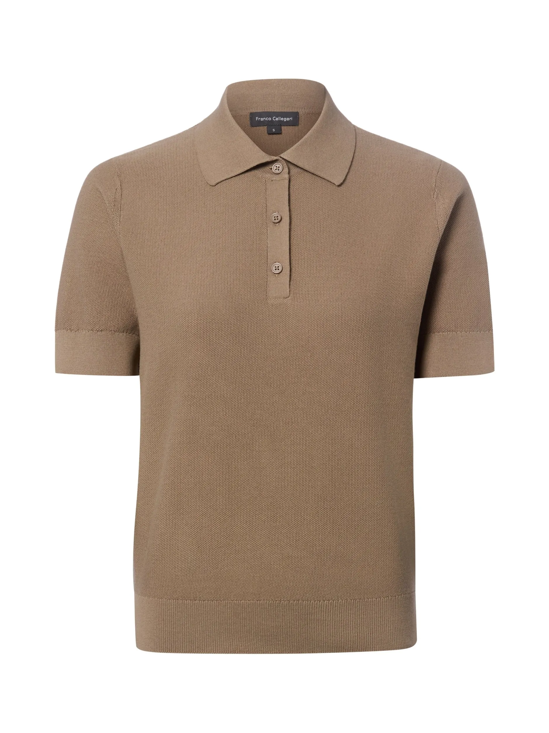 Franco Callegari Damen Strick-Poloshirt in taupe