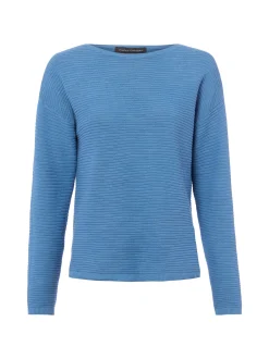 Franco Callegari Damen Strickpullover mit Leinen in blau